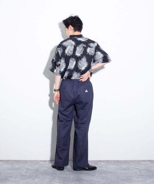 「GEVACO」 イージーパンツ L ネイビー メンズ_画像2