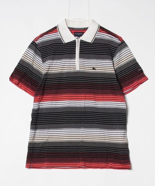BURBERRY GOLF（バーバリーゴルフ） ボーダー柄半袖ポロシャツ M