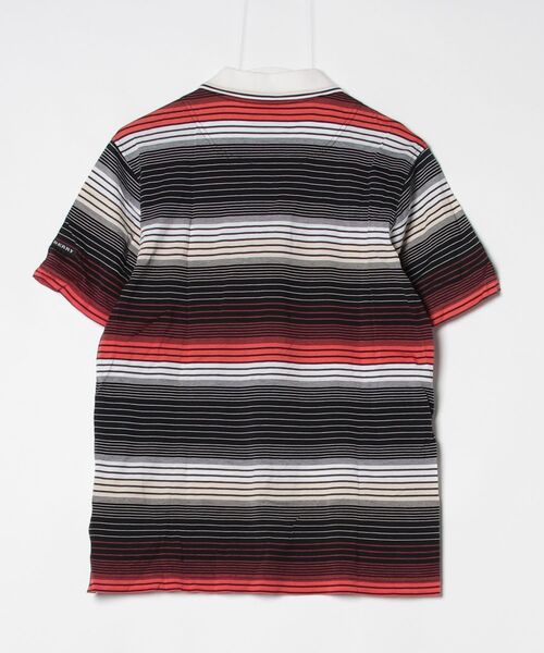 未使用タグ付き　LL バーバリーゴルフ　半袖　ポロシャツ　ボーダー　刺繍ロゴ BURBERRY GOLF（バーバリーゴルフ） ボーダー柄半袖ポロシャツ M