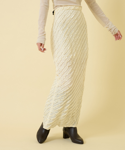 「U by SPICK&SPAN」 タイトスカート 38 ベージュ レディース_画像9