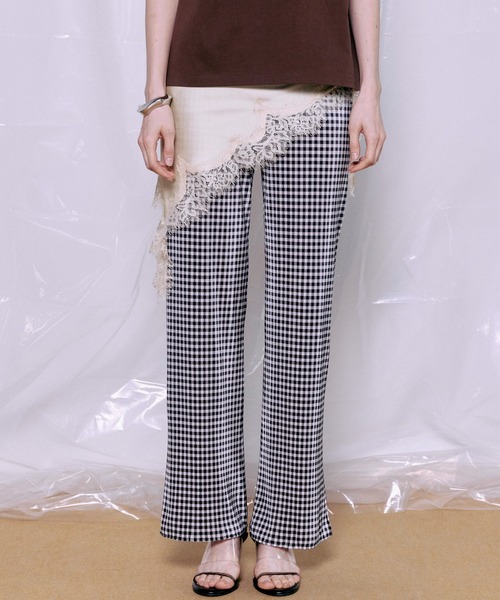 MAISON SPECIAL（メゾンスペシャル） パンツ Gingham Check Pleated