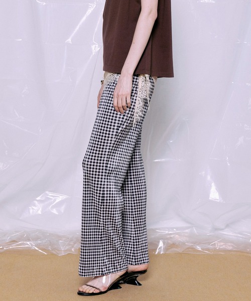MAISON SPECIAL（メゾンスペシャル） パンツ Gingham Check Pleated