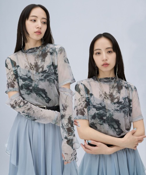 HARE シースルー花柄シャツ (値段交渉は多少可能です) HARE（ハレ） tシャツ 2WAYフラワーガラシアートップス(HARE