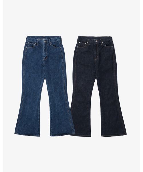 「KEBOZ」 ブーツカットデニムパンツ M ダークインディゴブルー レディース_画像4
