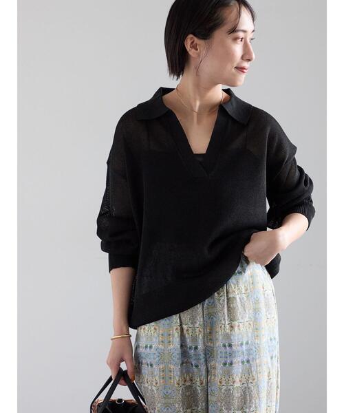 Te chichi（テチチ） ニット セーター メッシュスキッパーポロニット