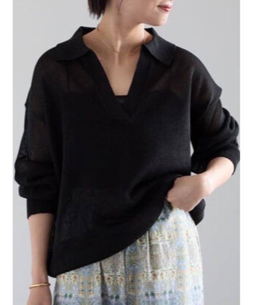 Te chichi（テチチ） ニット セーター メッシュスキッパーポロニット