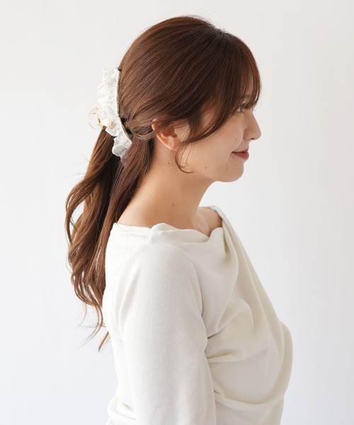 Port（ポート） ヘアクリップ 「 」 フリル レース ワイド バンス