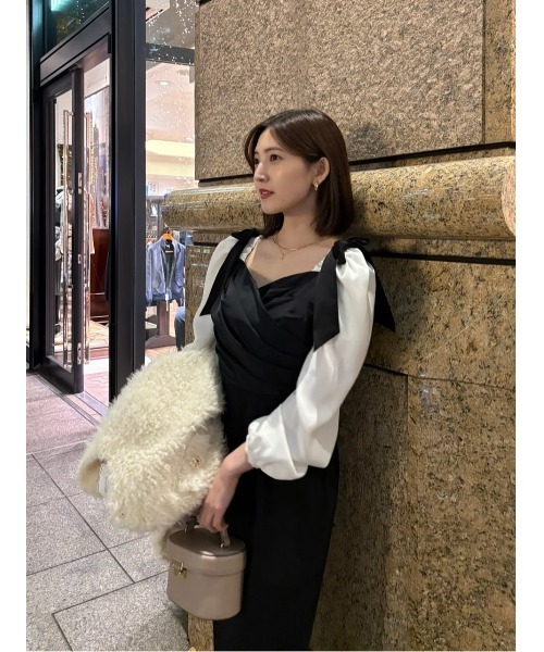 【最終価格】新品未使用 Her lip to 襟ワンピ M Her lip to 長袖ワンピース M ブラック レディース : ZOZOTOWN Yahoo