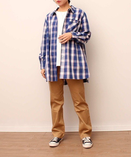 「MB mint breeze」 長袖シャツ 3L ネイビー レディース_画像7