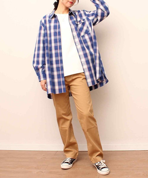 「MB mint breeze」 長袖シャツ 3L ネイビー レディース_画像9