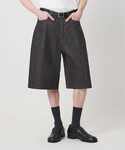 ワイドパンツ ハーフパンツ ジーンズ 短パン ...の詳細画像2