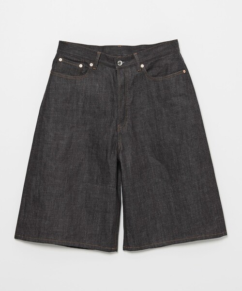 ハーフパンツ ワイドパンツ ジーンズ デニム シンチバック バギー ショーツ メンズの画像