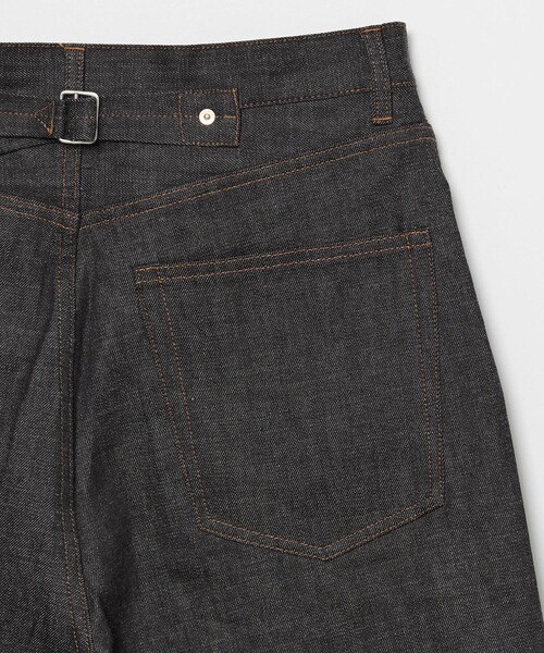 ハーフパンツ ワイドパンツ ジーンズ デニム シンチバック バギー ショーツ メンズの画像