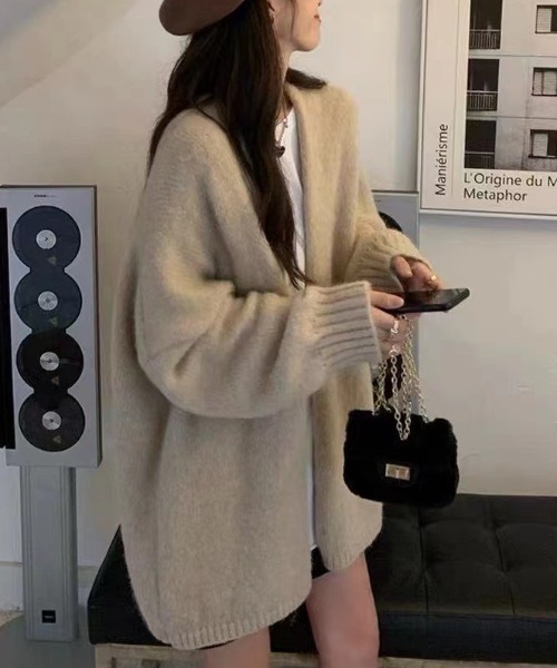 「cammie」 ニットカーディガン FREE ピンク レディース_画像9