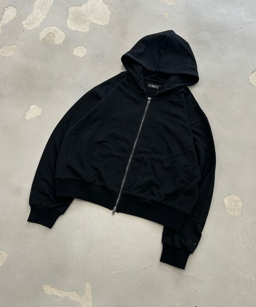 「MandO(エムオー)」 ジップアップパーカー LARGE ブラック メンズ_画像6