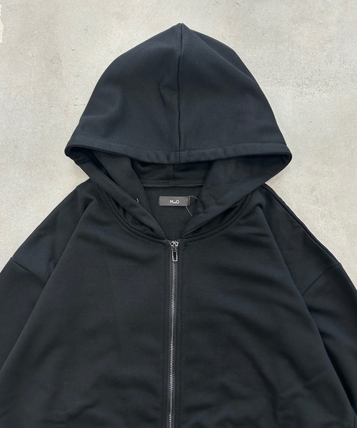 「MandO(エムオー)」 ジップアップパーカー LARGE ブラック メンズ_画像7