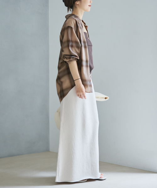 plage（プラージュ） ブラウス シャツ CHECK シャツ(ベージュ