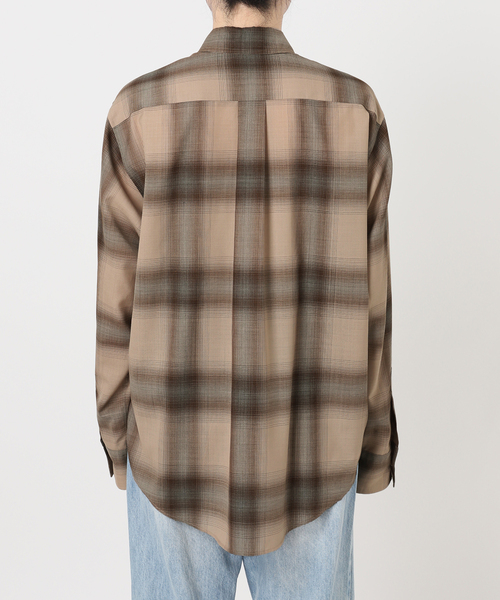 plage（プラージュ） ブラウス シャツ CHECK シャツ(ベージュ