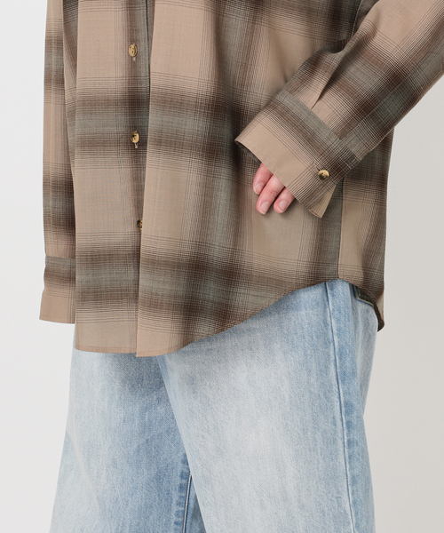 plage（プラージュ） ブラウス シャツ CHECK シャツ(ベージュ
