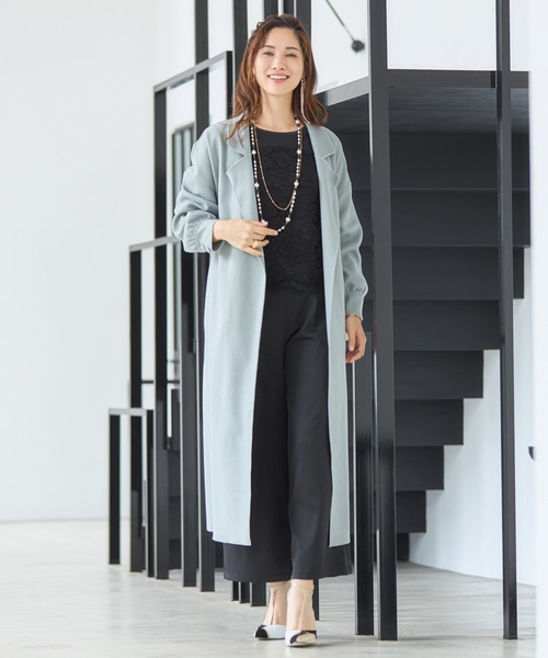 「DRESS PLUS」 トレンチコート L ラベンダー レディース_画像8