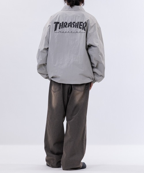 「THRASHER」 コーチジャケット MEDIUM カーキ メンズ_画像3