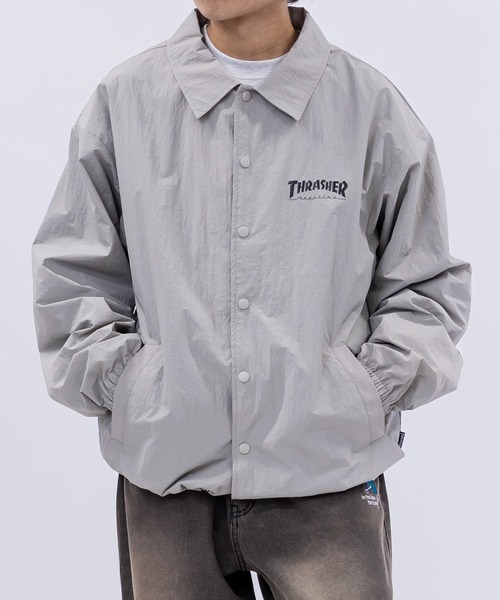 「THRASHER」 コーチジャケット MEDIUM カーキ メンズ_画像6