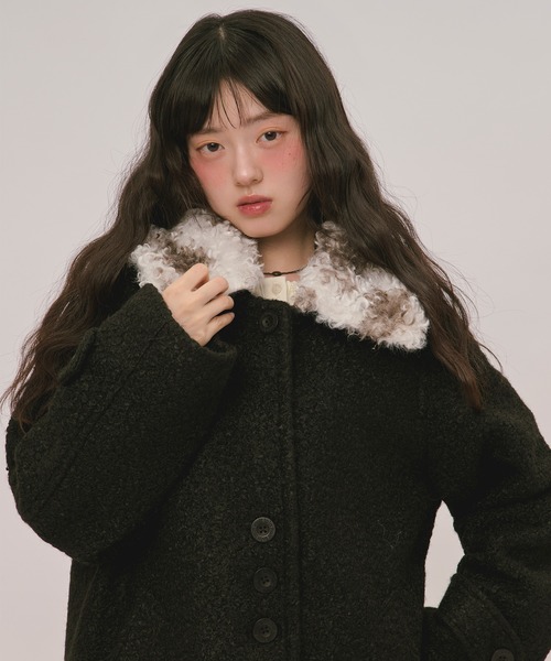 loin nuit ステンカラーコート コート 3way logo button long coat 