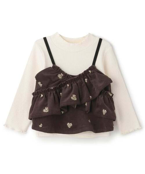 petit main tシャツ 「リンク」刺しゅうチュニックインナーセット