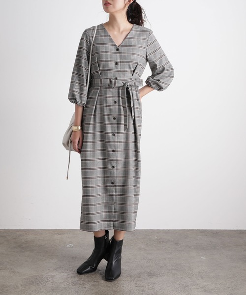 ワンピース リボン付きiラインチェックワンピース Zozotown Paypayモール店 通販 Paypayモール