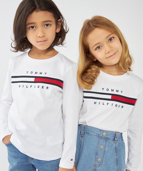 TOMMY HILFIGER tシャツ 「90~170cm展開」ロゴロングスリーブT