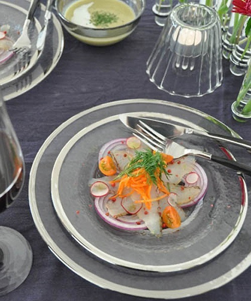 DULTON（ダルトン） 食器 GLASS TABLEWARE OBO GOLD PLATE 220/グラス