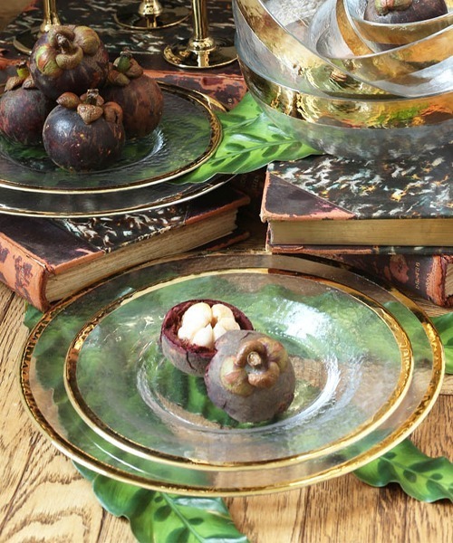 食器 GLASS TABLEWARE OBO GOLD PLATE 220/グラステーブルウェア オーボ ゴールド プレート 220 | DULTON