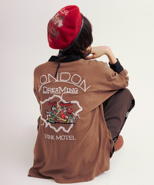 ブラウス シャツ B2730 PINK MOTEL カラーコンビワークシャツ レディース