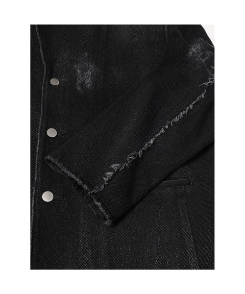 JieDa ブラックデニムジャケット ダメージ加工 JieDa デニムジャケット gジャン DESTROY DENIM OVER TAILORED