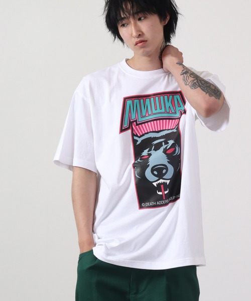 MISHKA（ミシカ） スマホショルダー tシャツ プリント 半袖Tシャツ