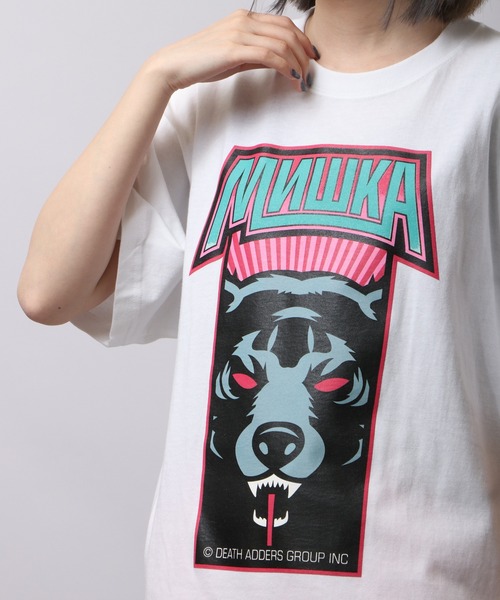 MISHKA（ミシカ） スマホショルダー tシャツ プリント 半袖Tシャツ 