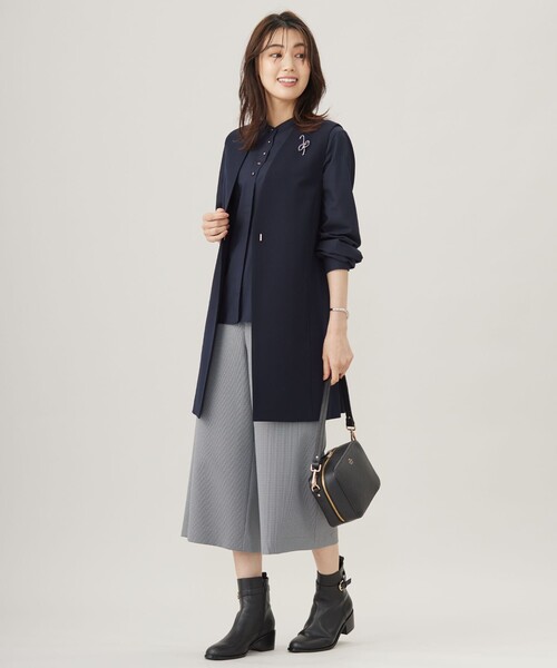 コート アウター T/Rアルガンシルク ジレ レディースの画像