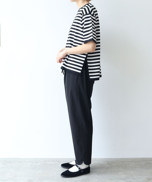 【yuni】ベントヘムパンツ yuni パンツ 80/2強撚Cギャバ ベントヘムパンツ レディース