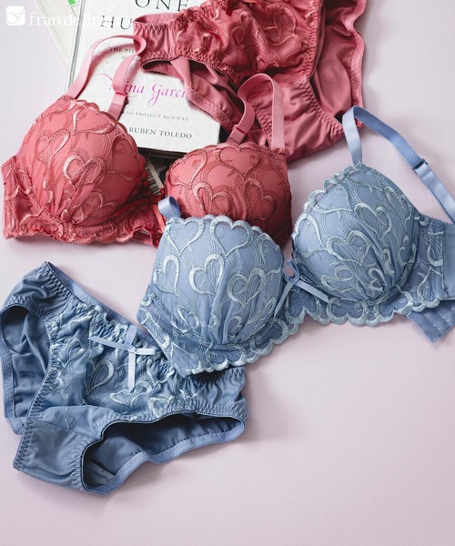 fran de lingerie ブラジャー ショーツセット キュートなハート