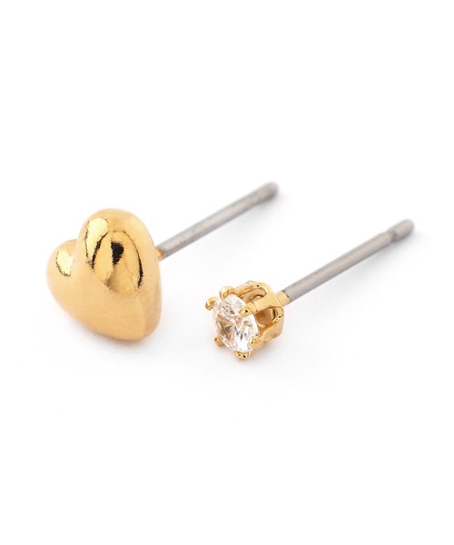 ANEMONE（アネモネ） ピアス メタルハート×ビジューピアス「2ペア