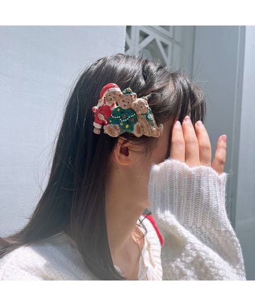 PINK HOUSE（ピンクハウス） ヘアクリップ クリスマスベアモチーフ
