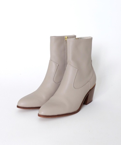 新品未使用品✨ CHIAKI KATAGIRI フロントジップブーツ 23.5 Chiaki Katagiri（チアキカタギリ） ブーツ 3.5cmヒール 牛革ロング