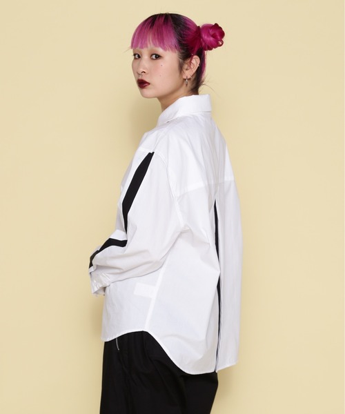 ブラウス シャツ NORA/ノラ/袖ラインビッグブラウス レディース メンズ NORA ブラウス シャツ NORA/ノラ/袖ラインビッグブラウス