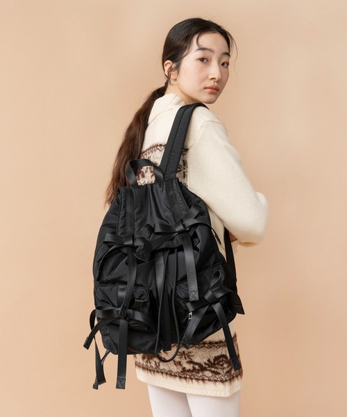Casselini　リボンリュック　ベージュ CASSELINI｜Casselini(キャセリーニ)リボンバックパック