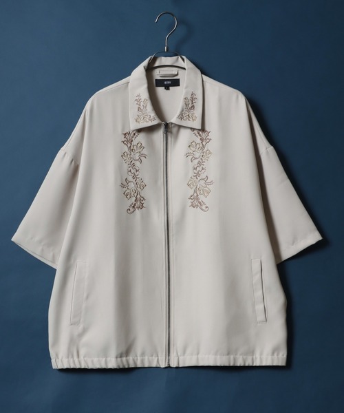 ANPAS（アンパス） シャツ Twill Fabric Flower Embroidery Oversized