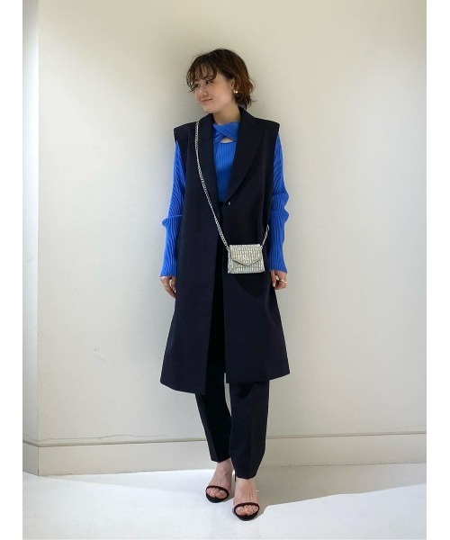 allureville コート アウター マットクロススリーブレス