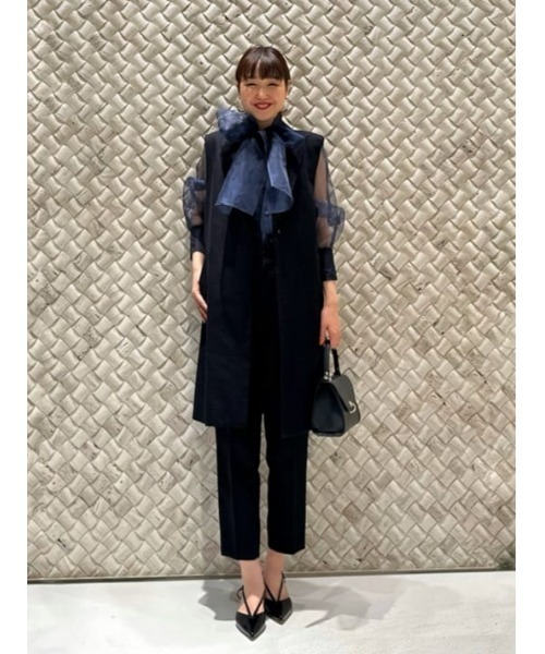 allureville コート アウター マットクロススリーブレス