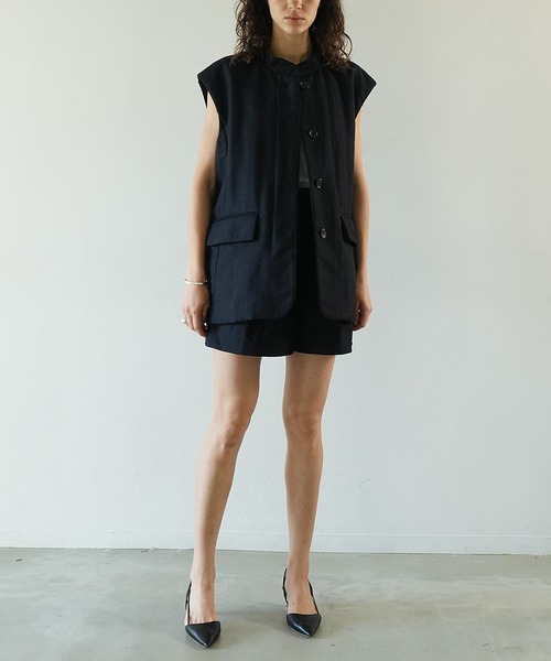 CLANE（クラネ） ベスト ジレ PADDED MESH VEST レディース : ZOZOTOWN