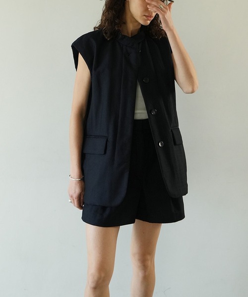 CLANE（クラネ） ベスト ジレ PADDED MESH VEST レディース : ZOZOTOWN