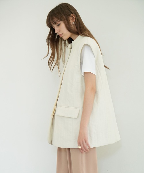 CLANE（クラネ） ベスト ジレ PADDED MESH VEST レディース : ZOZOTOWN